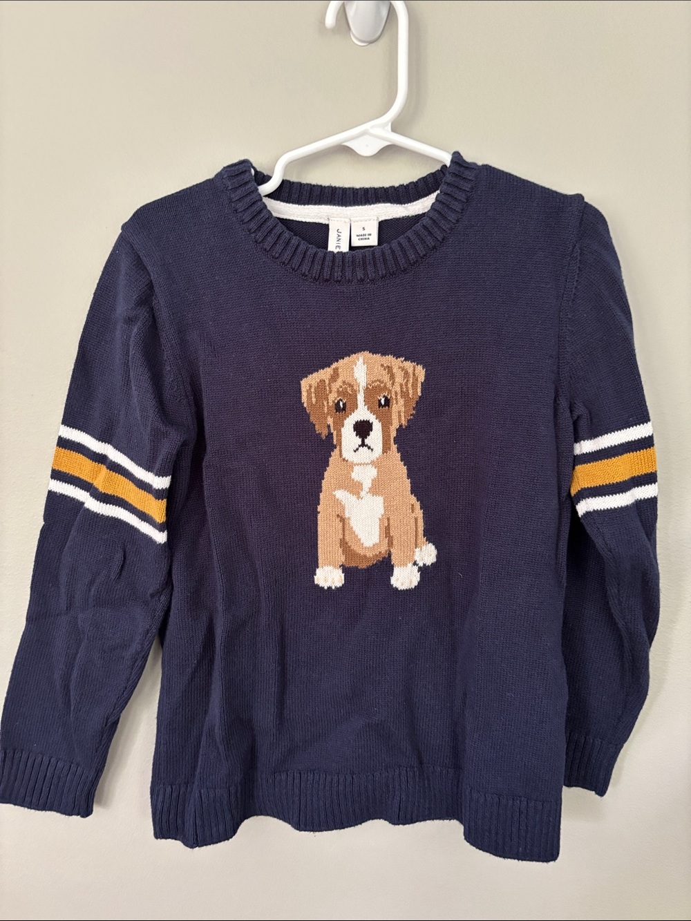 Janie and Jack Navy Sweater with Puppy Motif